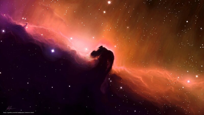 Horsehead Nebula — Purple, Dramatic, Night, Digital Art