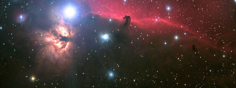 Horsehead Nebula — Red, Cosmic, Night, Photograph, Stars, Gas Clouds, Blue