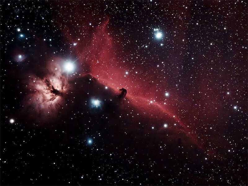 Horsehead Nebula — Red, Dramatic, Night, Photograph, Stars, Space