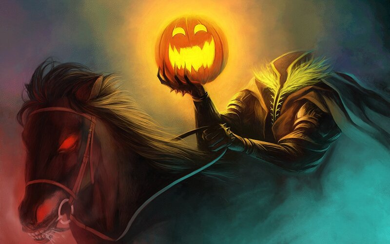 Horseman with Pumpkin Head