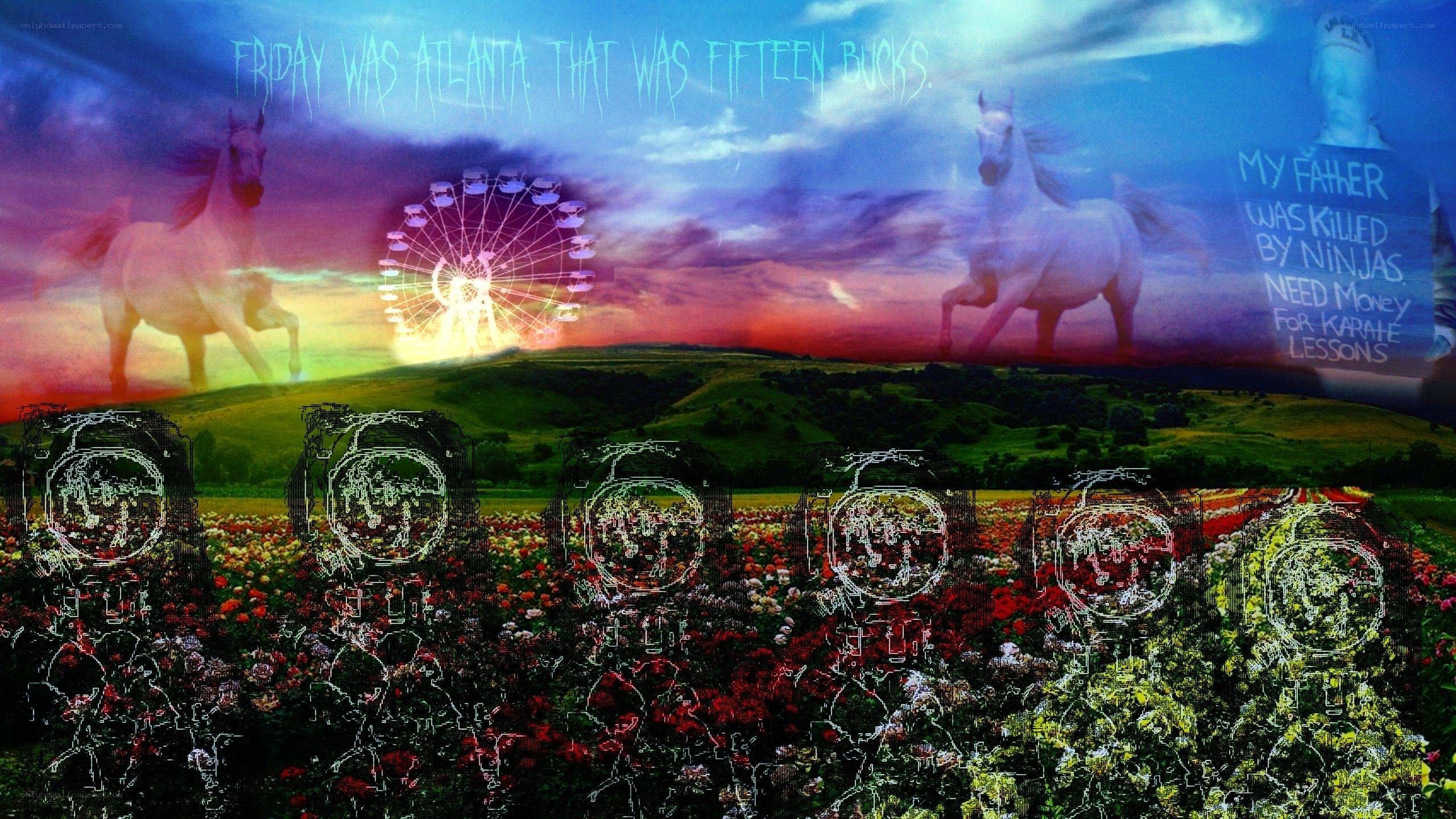 Horses and Ferris Wheel Art