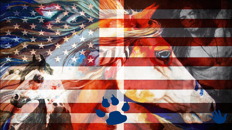 Horses and Flag