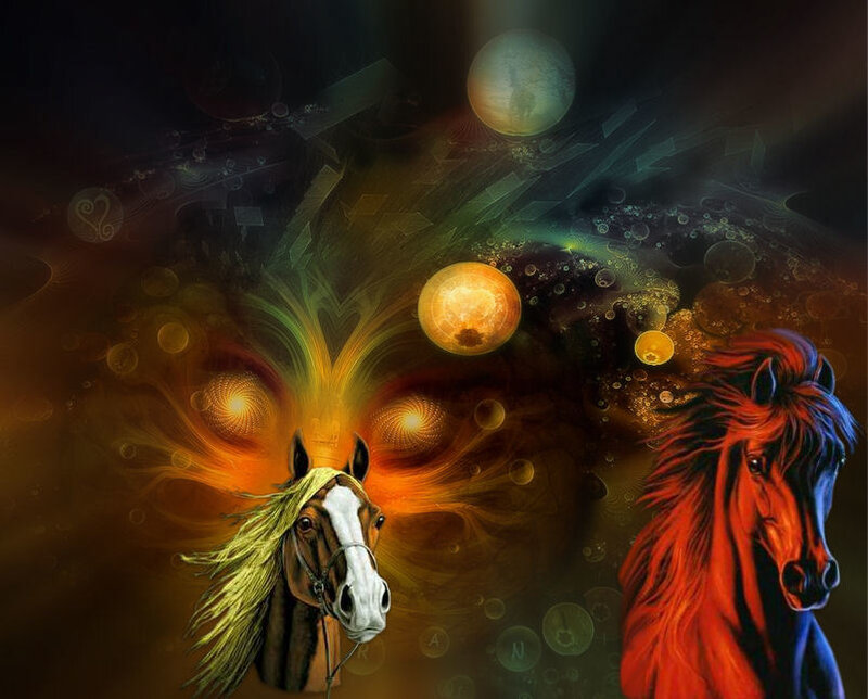 horses in a cosmic dream