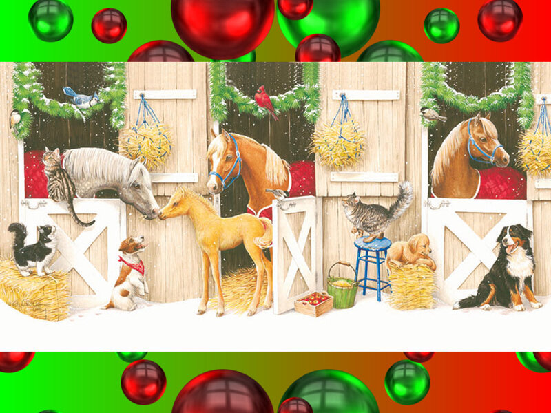 Horses in Barn