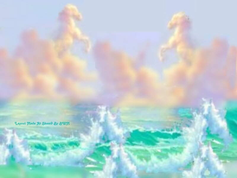 Horses in Clouds — Blue