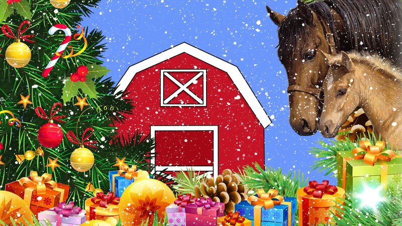 Horses Near Barn