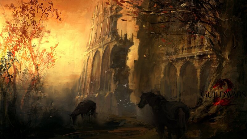 Horses Near Ruins
