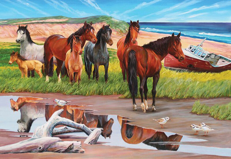 Horses on a Beach