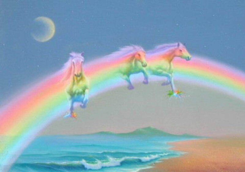horses on a rainbow