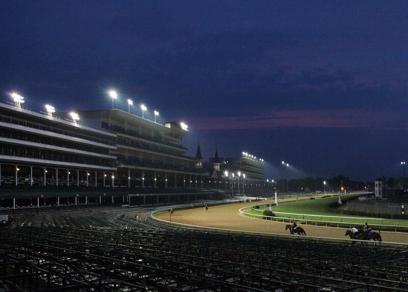 Horses on Racetrack