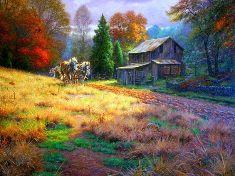 Horses Pulling a Cart