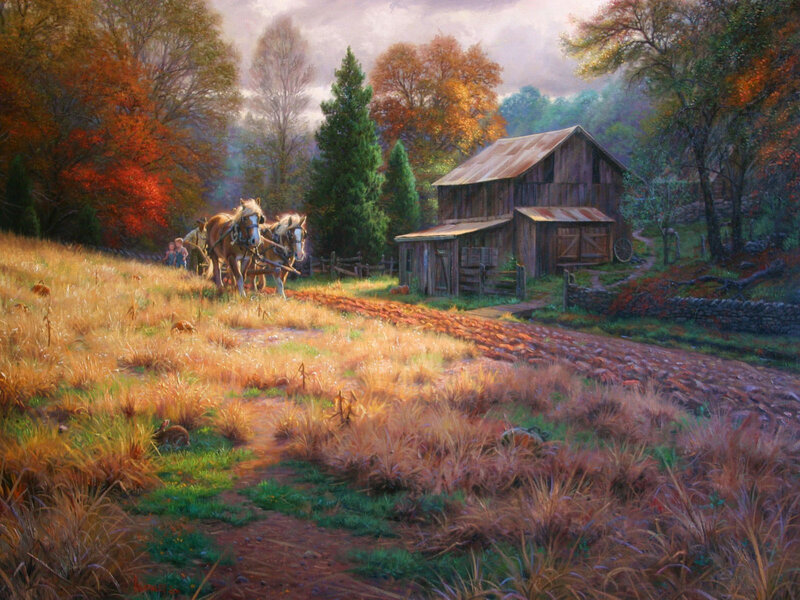 Horses Pulling Plow