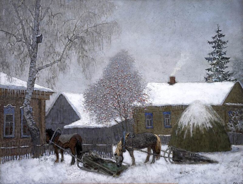 Horses Pulling Sleds
