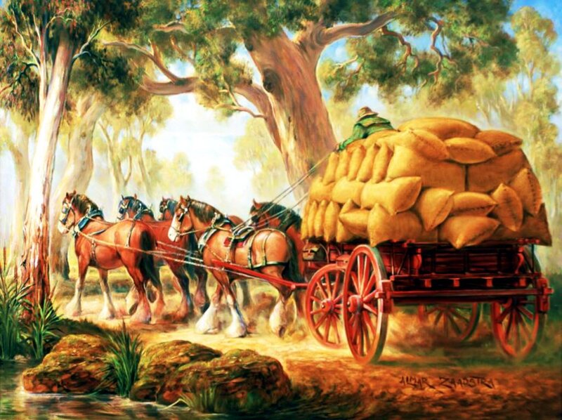 Horses Pulling Wagon