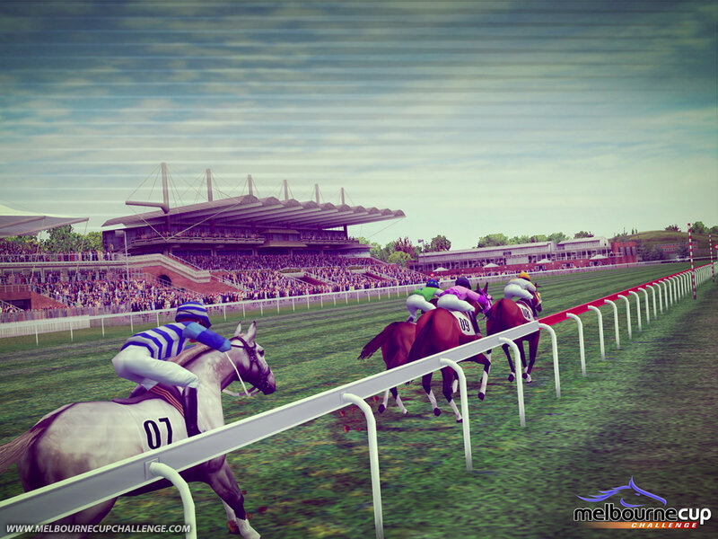 Horses Racing on Track — Green