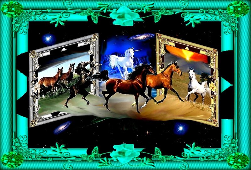 Horses Running in Fantasy Scene