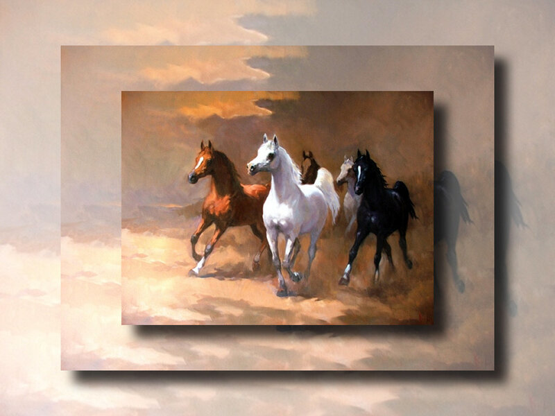 Horses Running in Sand