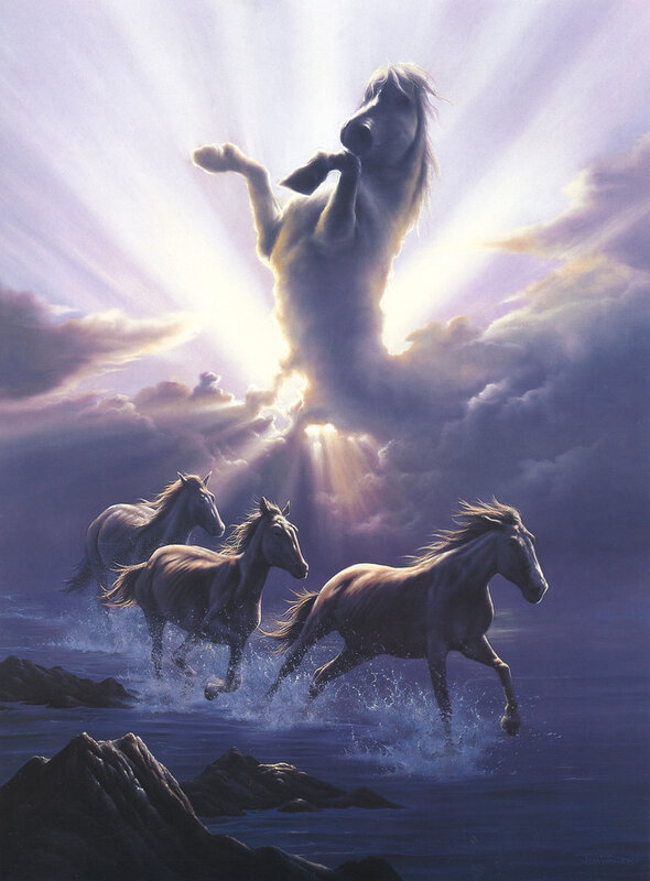 Horses Running on Water
