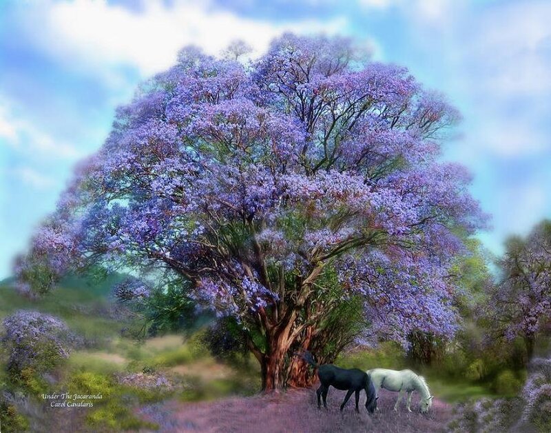 Horses under a Tree — Purple