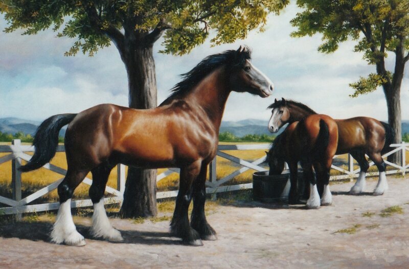 Horses under a tree