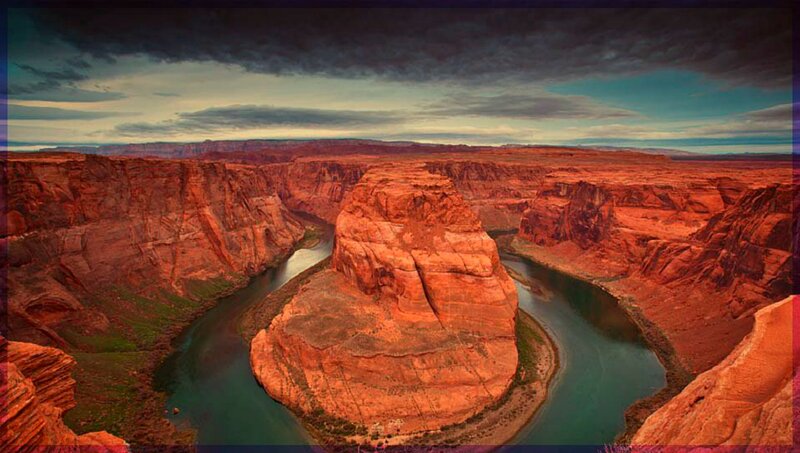 Horseshoe Bend Canyon — Red, Dramatic, Sunset