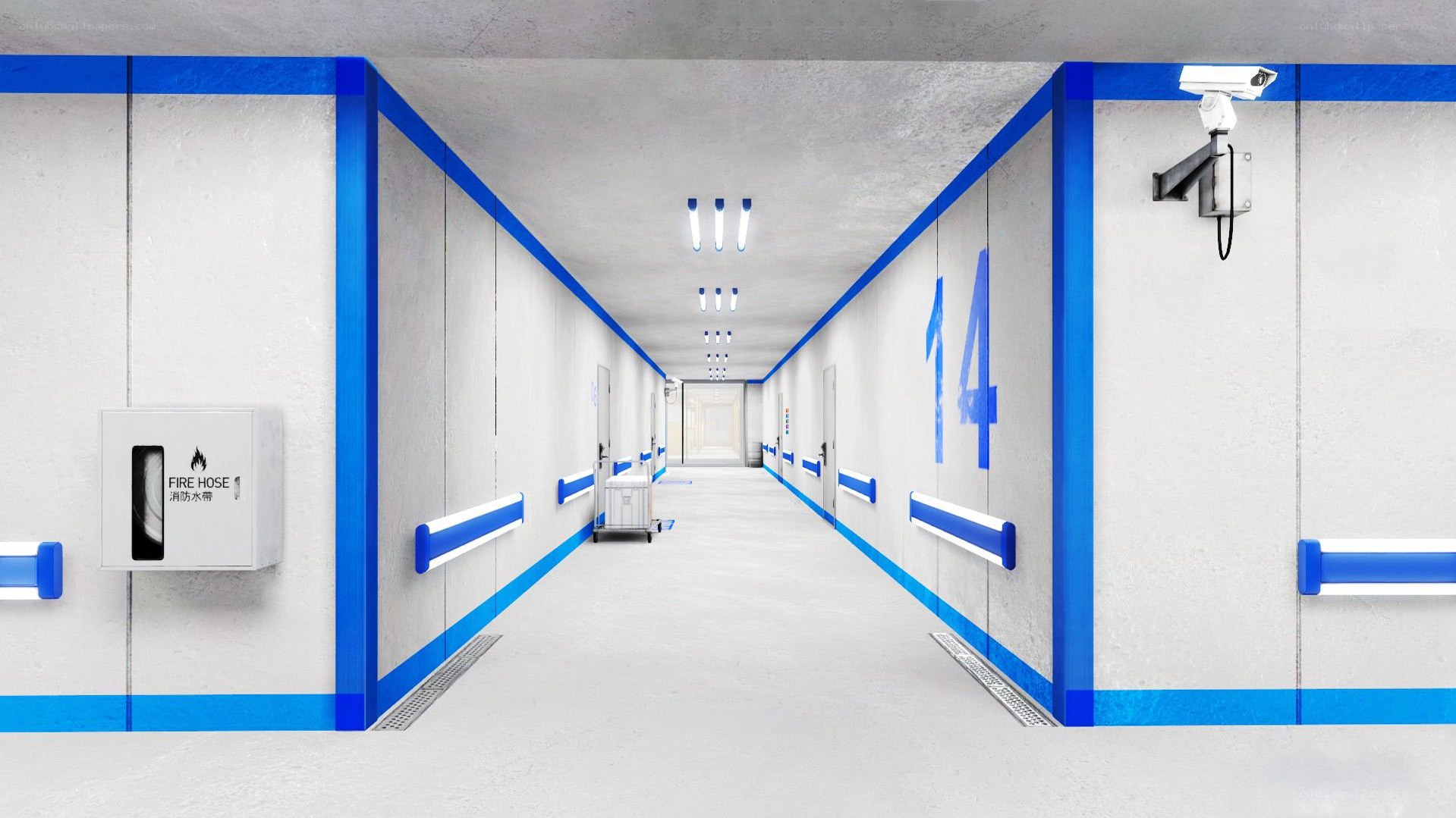 Hospital corridor hallway
