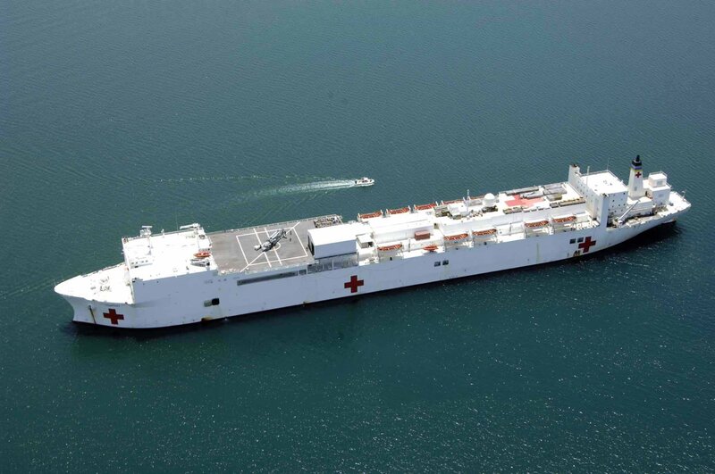 Hospital Ship at Sea — White