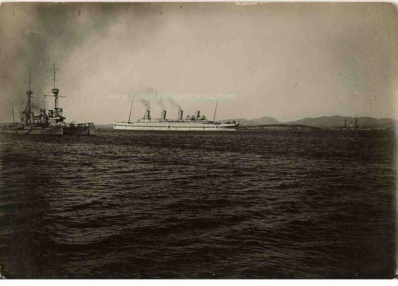 Hospital ship with warships