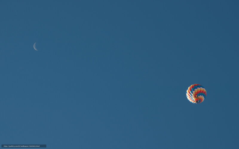 Hot air balloon and moon