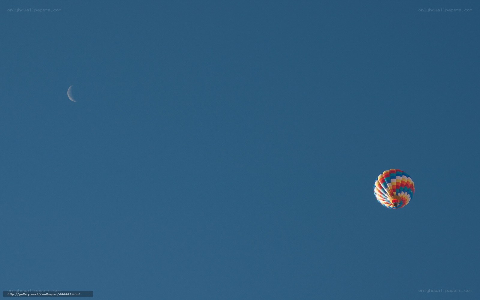 Hot air balloon and moon