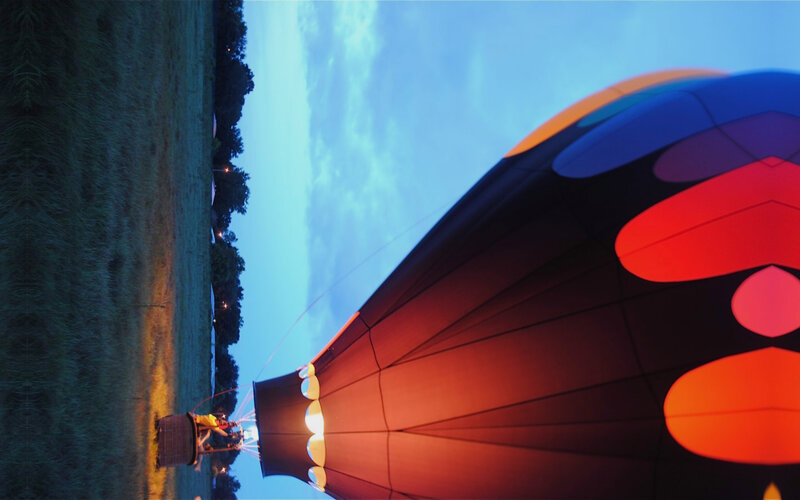 Hot air balloon at dusk