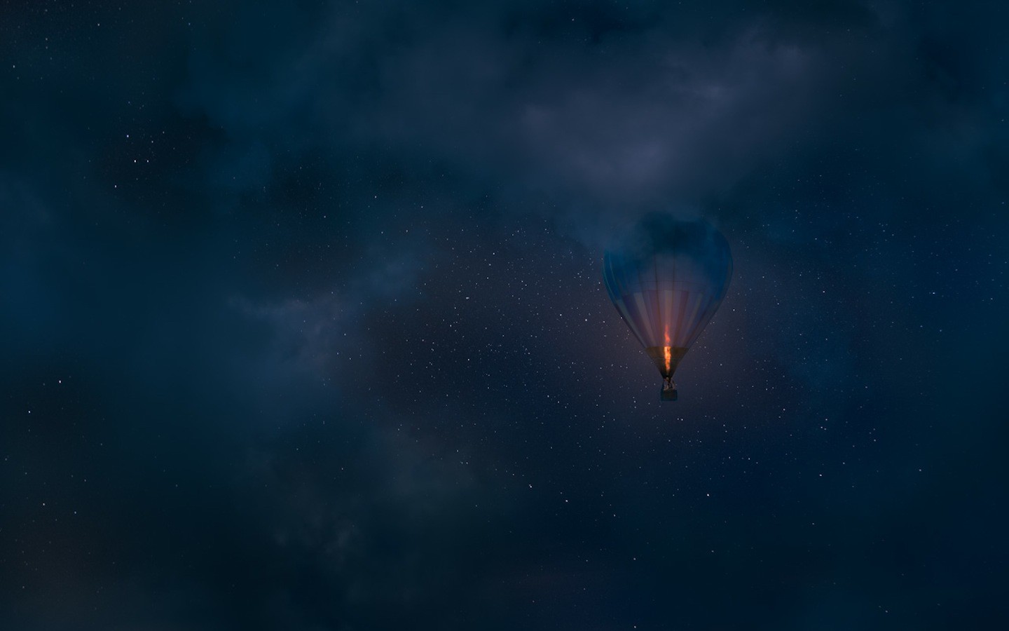 Hot air balloon at night