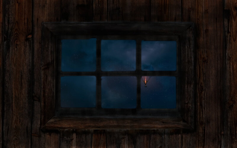 Hot air balloon at night