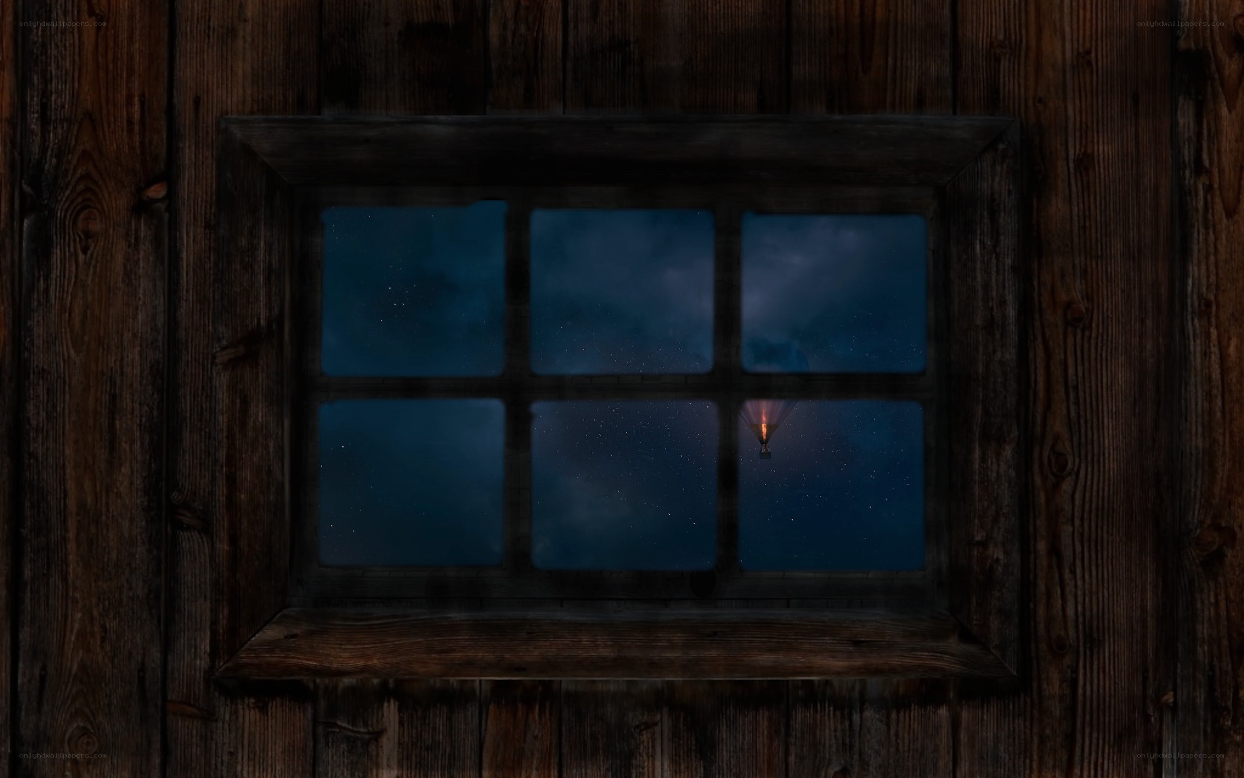 Hot air balloon at night
