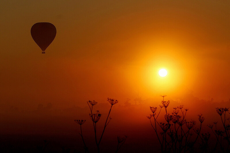 Hot Air Balloon at Sunrise — Orange