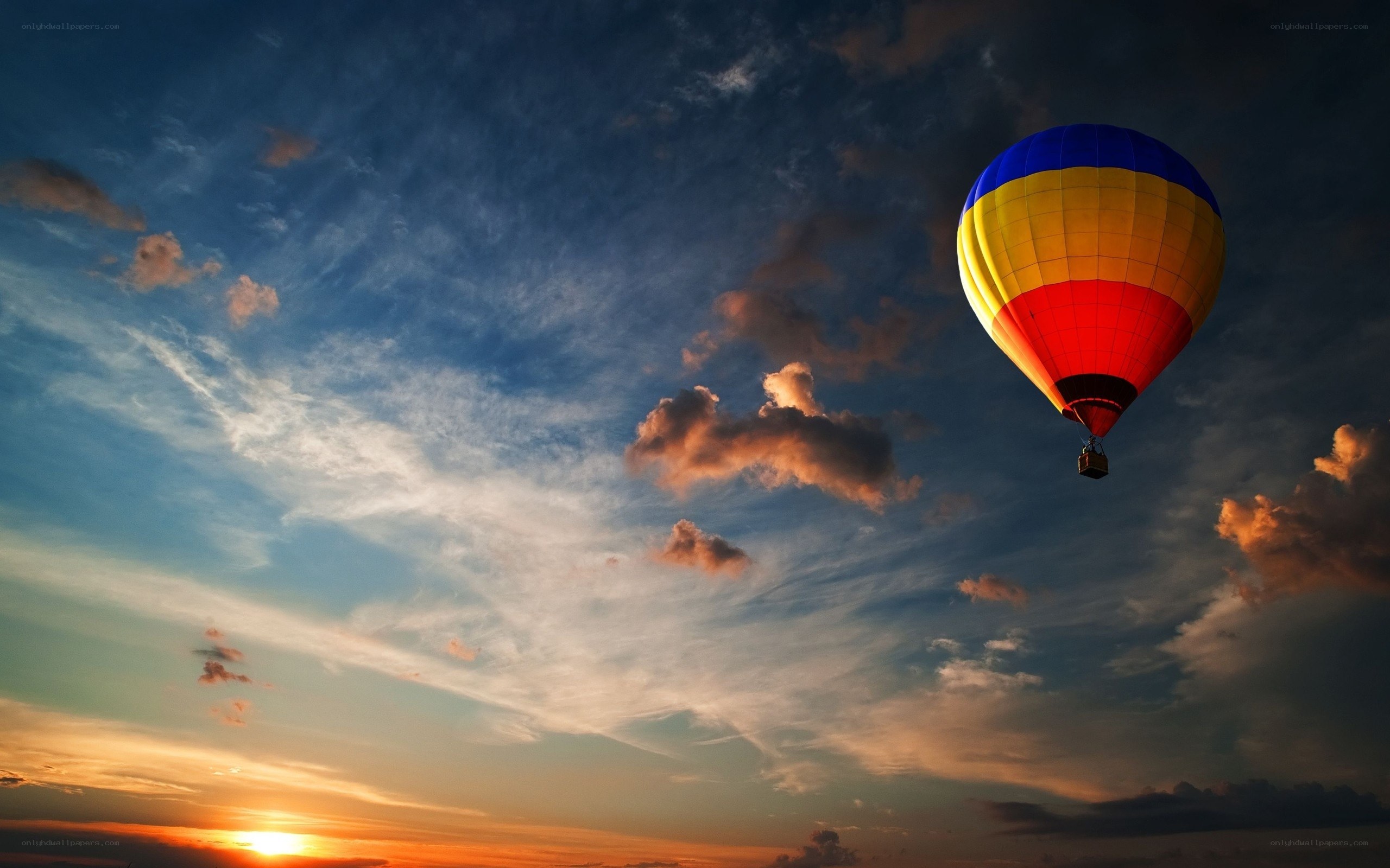 Hot air balloon at sunset