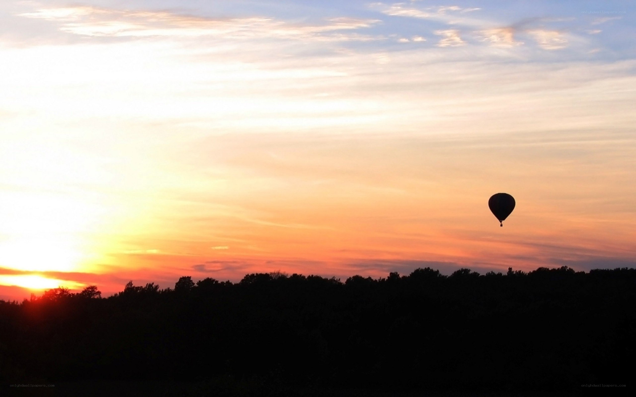 Hot air balloon at sunset