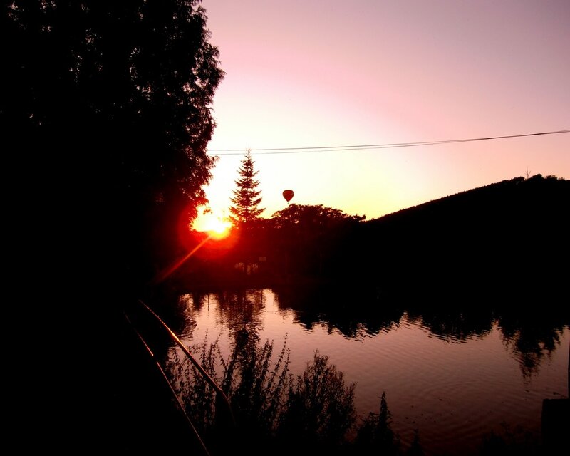 Hot Air Balloon at Sunset — Orange, Serene