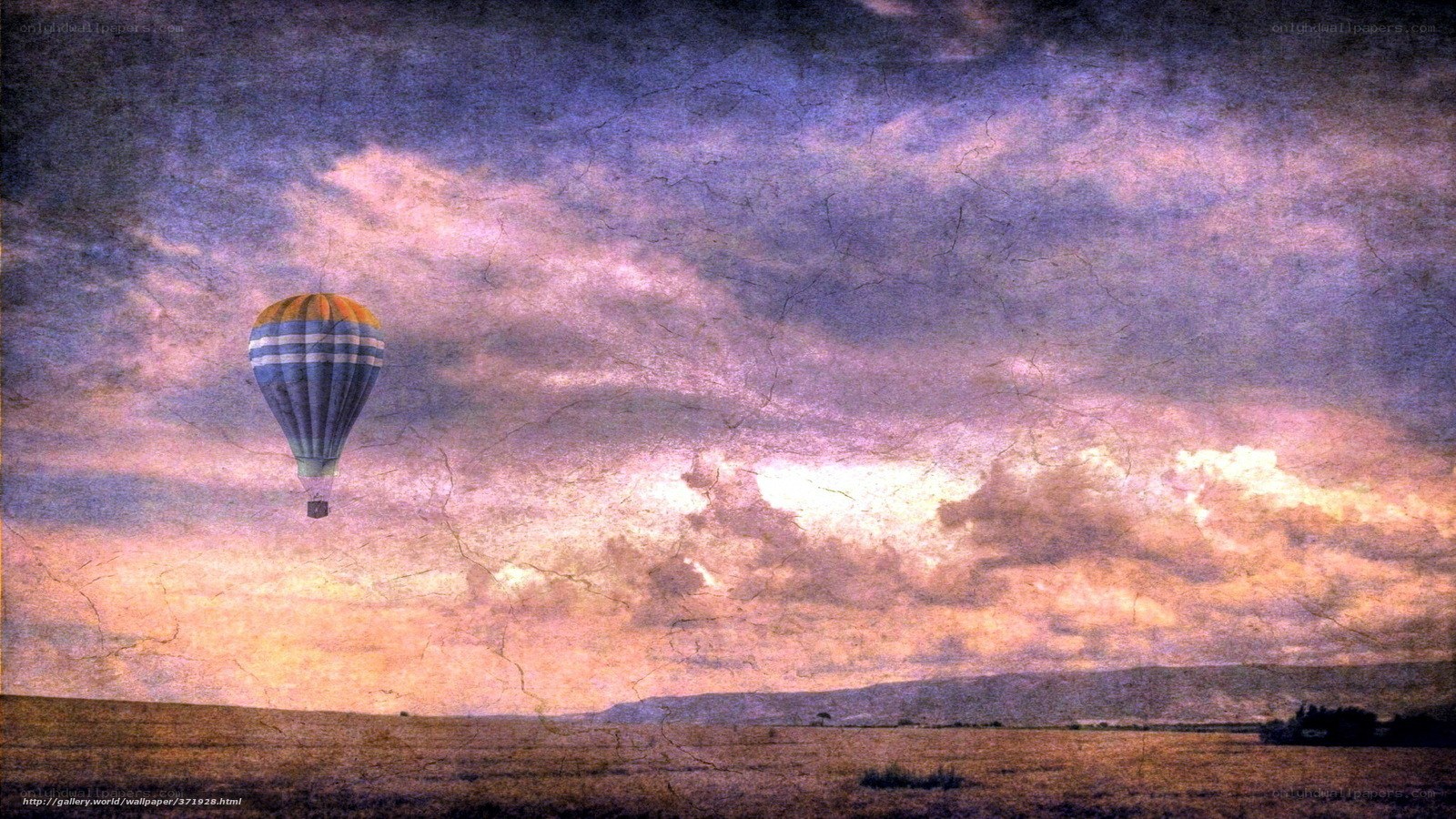 Hot air balloon at sunset