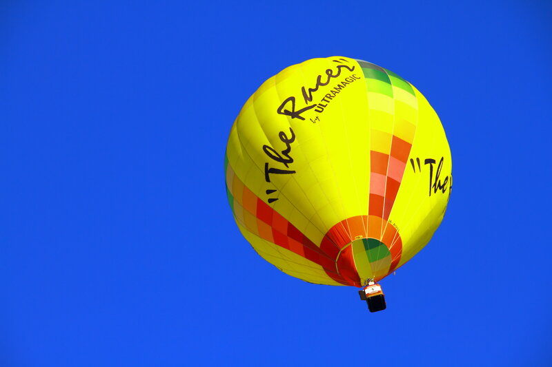 Hot Air Balloon — Blue, Serene, Afternoon, Photograph, Sky