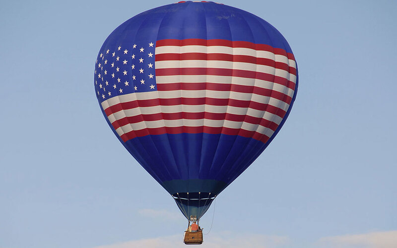 Hot Air Balloon — Blue, Serene, Afternoon