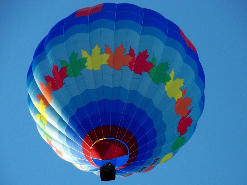 Hot Air Balloon — Blue, Serene, Morning, Photograph, Sky