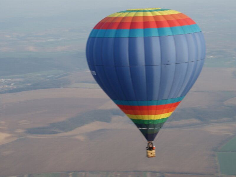 Hot Air Balloon — Blue, Serene, Morning