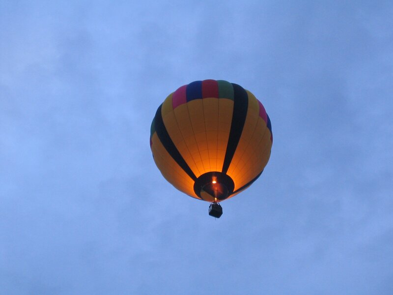 Hot Air Balloon — Blue, Serene, Night