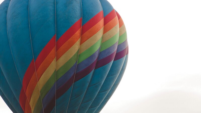 Hot Air Balloon — Blue, Serene, Photograph