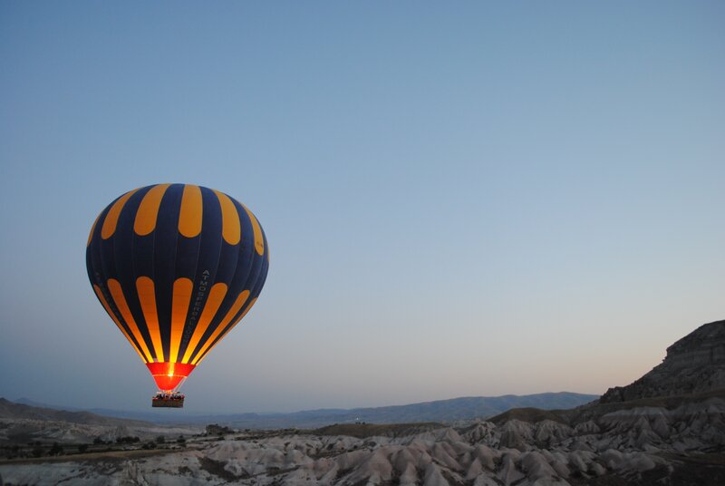 Hot Air Balloon — Blue, Serene, Sunrise