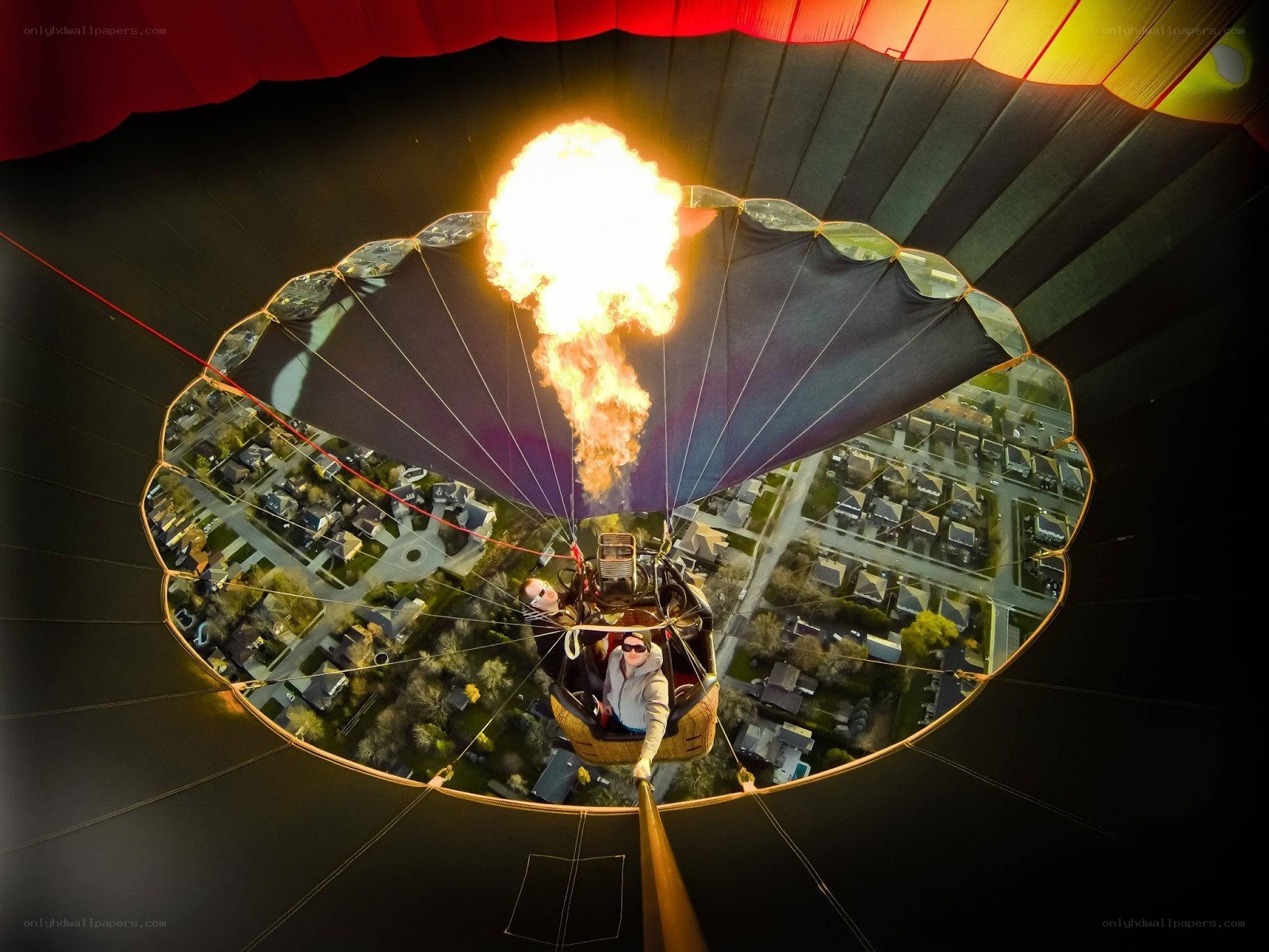 Hot air balloon flight view