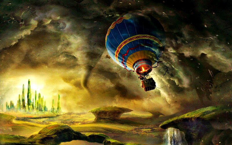 Hot Air Balloon Flying — Blue