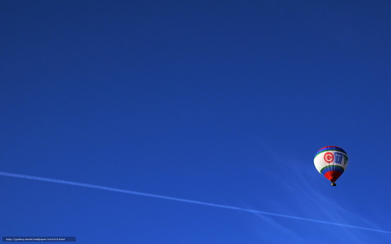 Hot air balloon in blue sky
