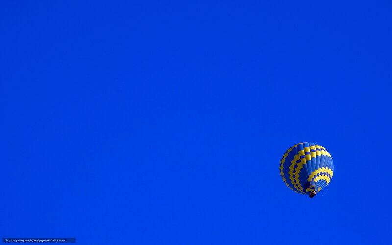 Hot air balloon in blue sky